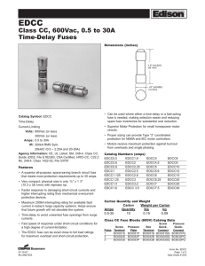 EDCC Class CC, 600Vac, 0.5 to 30A Time-Delay Fuses