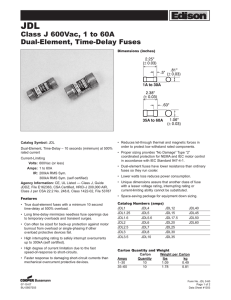 JDL Class J 600Vac, 1 to 60A Dual-Element, Time-Delay Fuses