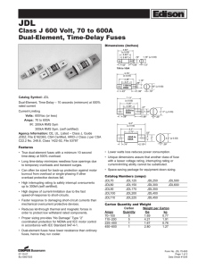 JDL Edison Class J 600 Volt, 70 to 600A Dual-Element, Time-Delay Fuses