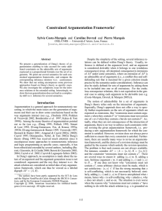Constrained Argumentation Frameworks Sylvie Coste-Marquis