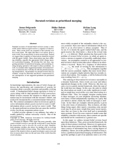 Iterated revision as prioritized merging James Delgrande Didier Dubois J´erˆome Lang