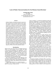 Lack of Finite Characterizations for the Distance-based Revision Jonathan Ben-Naim