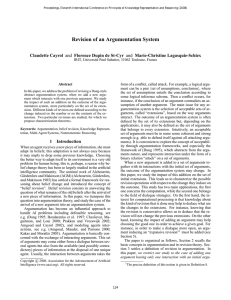 Revision of an Argumentation System Claudette Cayrol