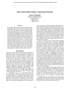 Horn Clause Belief Change: Contraction Functions James P. Delgrande