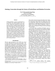 Ontology Generation through the Fusion of Partial Reuse and Relation... Nwe Ni Tun and Jin Song Dong