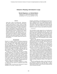 Deductive Planning with Inductive Loops Martin Magnusson