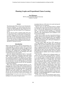 Planning Graphs and Propositional Clause-Learning Jussi Rintanen