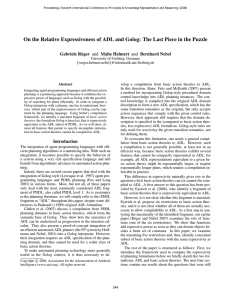 On the Relative Expressiveness of ADL and Golog: The Last... Gabriele R¨oger
