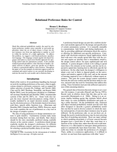 Relational Preference Rules for Control Ronen I. Brafman