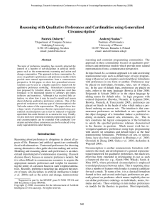 Reasoning with Qualitative Preferences and Cardinalities using Generalized Circumscription Patrick Doherty Andrzej Szałas