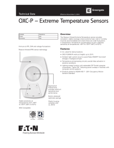 OXC-P – Extreme Temperature Sensors Technical Data Overview