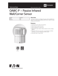 OAWC-P – Passive Infrared Wall/Corner Sensor Technical Data Overview