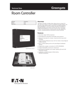 Room Controller Greengate Technical Data Overview