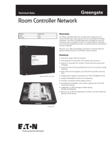 Room Controller Network Greengate Technical Data Overview