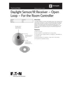Daylight Sensor/IR Receiver – Open Loop – For the Room Controller Overview
