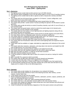 Zero 88 Engineering Specifications – Lighting Desk Jester 24/48