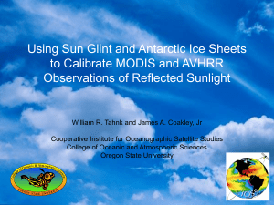 Using Sun Glint and Antarctic Ice Sheets Observations of Reflected Sunlight