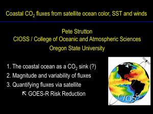 Coastal CO fluxes from satellite ocean color, SST and winds Pete Strutton