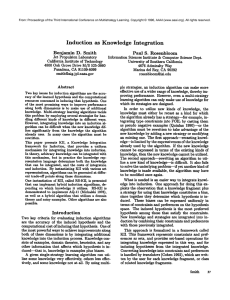 Induction as  Knowledge  Integration