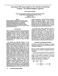 Tabu Search  With Target  Analysis  To ... Problems -  An Artificial Intelligence  Approach