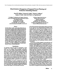 Mixed-Initiative  Management of  Integrated Process-Planning and Production-Scheduling Solutions