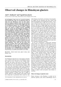 Observed changes in Himalayan glaciers  Anil V. Kulkarni* and Yogesh Karyakarte