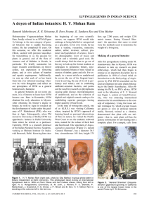 A doyen of Indian botanists: H. Y. Mohan Ram