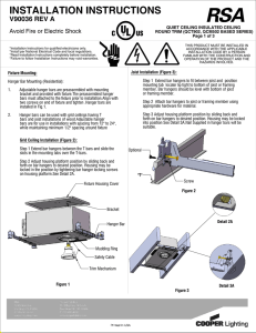 INSTALLATION INSTRUCTIONS V90036 REV A Avoid Fire or Electric Shock