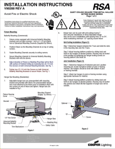 INSTALLATION INSTRUCTIONS V90288 REV A Avoid Fire or Electric Shock