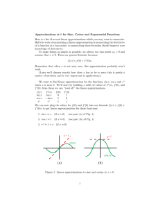 Approximations  at  0  for  Sine, ... Here is a list of several linear approximations which you...