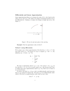 Diﬀerentials  and  Linear  Approximation