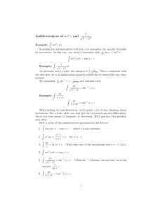 1 √ Antiderivatives  of  sec x  and