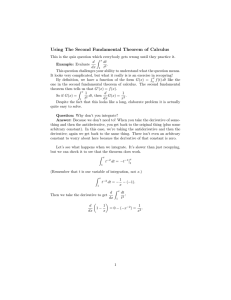 Using  The  Second  Fundamental  Theorem ...