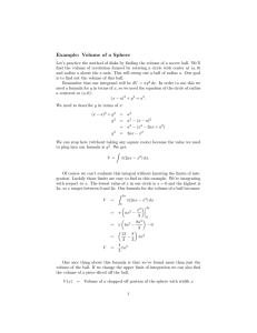 Example:  Volume  of  a  Sphere