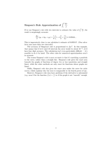 dx Simpson’s  Rule  Approximation  of x