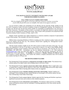 TUSCARAWAS COUNTY UNIVERSITY FOUNDATION AWARD FOR DISTINGUISHED TEACHING