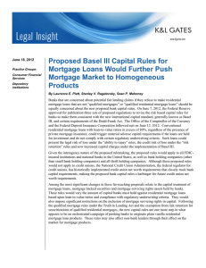 Proposed Basel III Capital Rules for Mortgage Loans Would Further Push