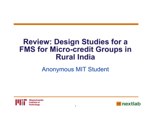 Review: Design Studies for a FMS for Micro-credit Groups in Rural India