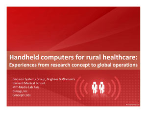 Handheld computers for rural healthcare: