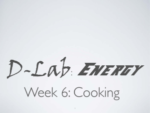 D-Lab Energy Week 6: Cooking