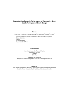 Characterising Dynamic Performance of Automotive Sheet Metals for Improved Crash Design