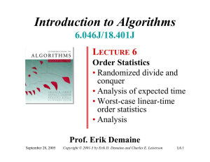 Introduction to Algorithms 6.046J/18.401J L 6