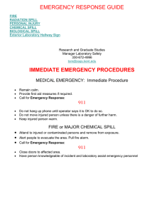 EMERGENCY RESPONSE GUIDE IMMEDIATE EMERGENCY PROCEDURES  MEDICAL EMERGENCY:  Immediate Procedure