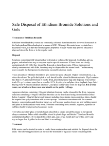 Safe Disposal of Ethidium Bromide Solutions and Gels