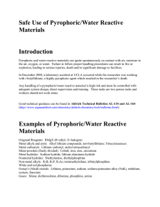Safe Use of Pyrophoric/Water Reactive Materials  Introduction