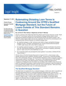 Rulemaking Dictating Loan Terms Is Coalescing Around the CFPB’s Qualified