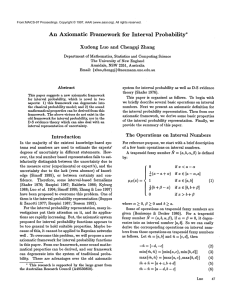 An Axiomatic  Framework for  Interval Probability*