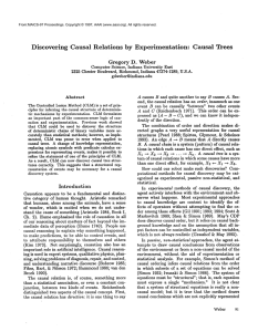 Discovering Causal  Relations by  Experimentation: Causal  Trees