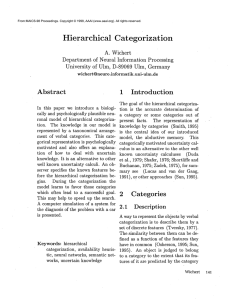Hierarchical  Categorization Abstract 1 Introduction