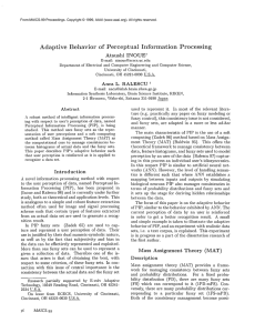 Adaptive  Behavior  of  Perceptual Information Processing